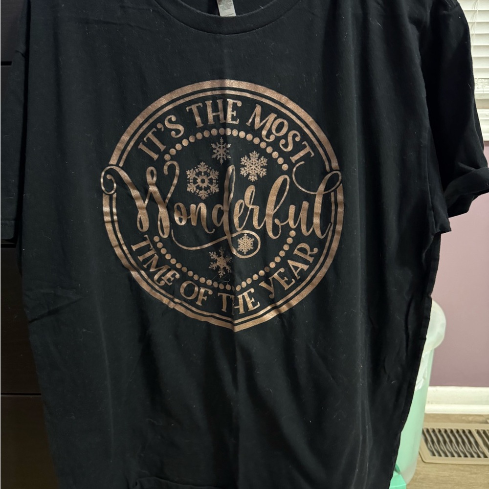 Next Level Apparel Black T-Shirt with Gold Graphic